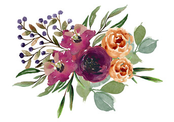 This elegant botanical composition a warm winter mood with a cozy touch.watrecolor