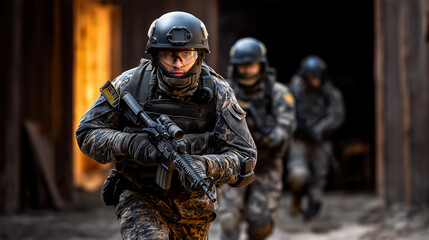 Naklejka premium Tactical Building Entry