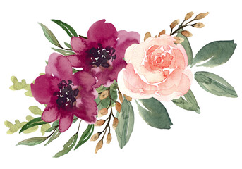 This elegant botanical composition a warm winter mood with a cozy touch.watrecolor