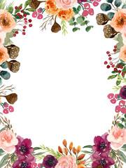 This elegant botanical composition a warm winter mood with a cozy touch.watrecolor