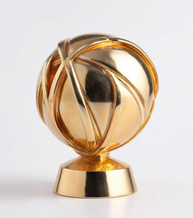 Artistic Gold Golf Trophy on Transparent Background

