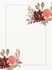 This elegant botanical composition a warm winter mood with a cozy touch.watrecolor