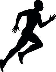 Dynamic runner silhouette speed fitness athlete