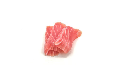 Sashimi made from tuna on a white background. Japanese style food.