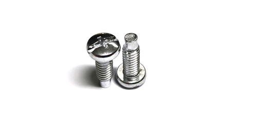 Nuts on a white background. Nuts for fastening devices.