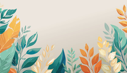 Tropical leave colorful printed banner