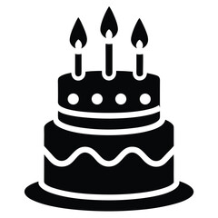 birthday cake vector icon