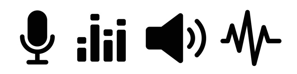 Audio icon. Music icon set