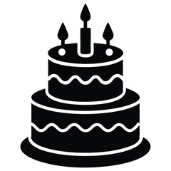 birthday cake vector icon