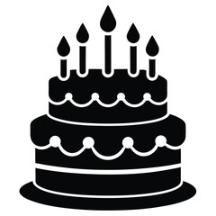 birthday cake vector icon