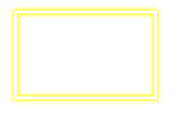 Yellow glowing rectangular frame icon on transparent background for UI, banners, or digital decoration