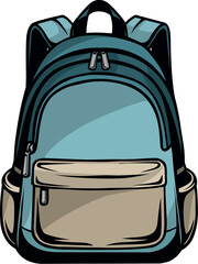 Backpack Travel School Gear Sketch
