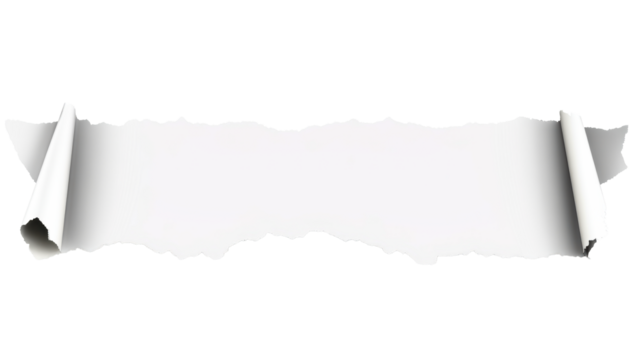 Torn paper banner with transparent background for design use