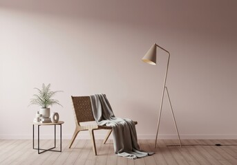 Cozy modern living room corner with chair and floor lamp
