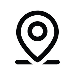 Obraz premium Bold black location icon indicating positioning symbol