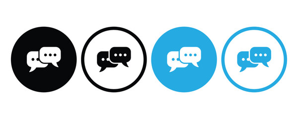 chat icon set vector on white background.