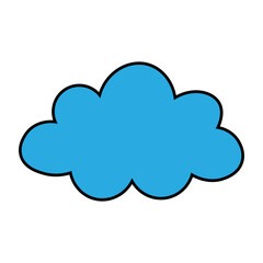 Simple Blue Cartoon Cloud Illustration