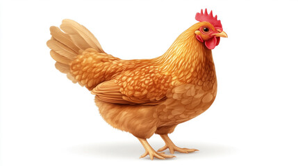 Fototapeta premium Domestic bright cock, chicken isolated on white background.