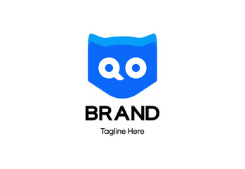 Modern Abstract QO Owl Tech Logo