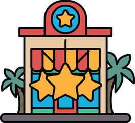 A building with three stars on it