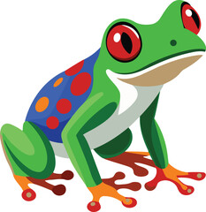 Cute and stylish Frog vector illustration, Colorful frog vector icon design