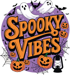 spooky vibes boo halloween t-shirt design