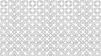 Intricate geometric pattern with repeating floral and square motifs on a white background surface