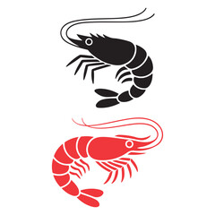 vector illustration of a shrimp