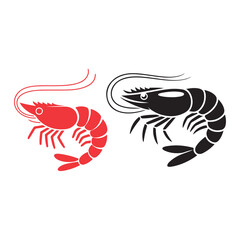 vector illustration of a shrimp