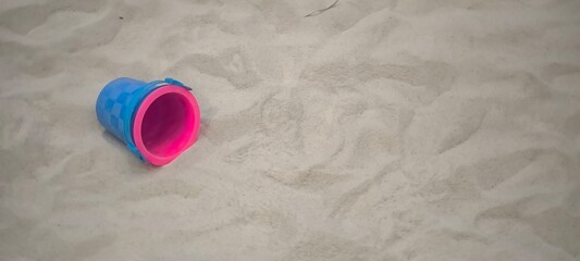 Sand toys for kids. Summer vacation.