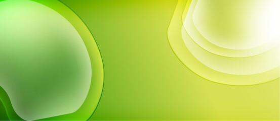 Abstract green background. Smooth curves create light, airy shapes. Gradient shades offer visual depth, modern aesthetic.
