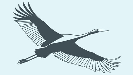 Obraz premium Graceful Bird Soaring Through Clear Skies with Outstretched Wings