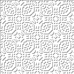 3d relief tiles.Vector pattern with symmetrical elements. Modern stylish abstract texture. Repeating tiles from striped elements. Black and white pattern.