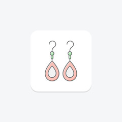 Dangle Earrings, vector, pixel perfect, illustrator file