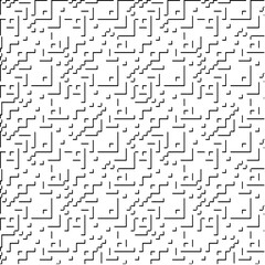  3d relief tiles.Vector pattern with symmetrical elements. Modern stylish abstract texture. Repeating tiles from striped elements. Black and white pattern.