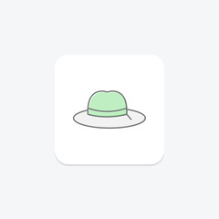 Boater Hat, vector, pixel perfect, illustrator file
