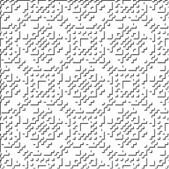  3d relief tiles.Vector pattern with symmetrical elements. Modern stylish abstract texture. Repeating tiles from striped elements. Black and white pattern.