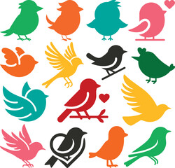 set of birds icons