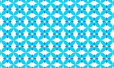 Seamless colorful geometric floral patterns with symmetrical repeating shapes suitable for backgrounds and textile designs