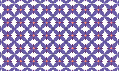 Seamless colorful geometric floral patterns with symmetrical repeating shapes suitable for backgrounds and textile designs