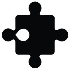 puzzle piece vector icon  