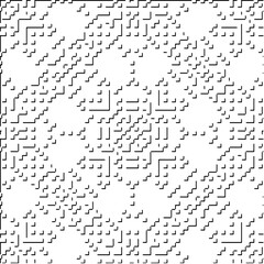 3d relief tiles.Vector pattern with symmetrical elements. Modern stylish abstract texture. Repeating tiles from striped elements. Black and white pattern.