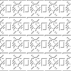 3d relief tiles.Vector pattern with symmetrical elements. Modern stylish abstract texture. Repeating tiles from striped elements. Black and white pattern.