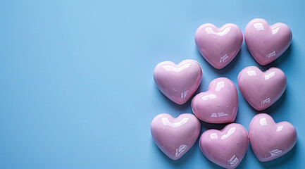 Obraz premium pink heart on white background