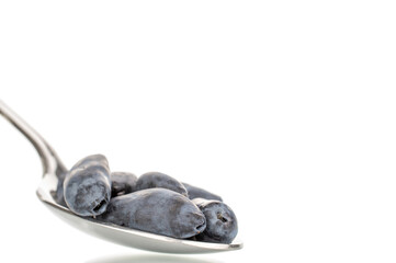 Sweet honeysuckle berries isolated on white background.	