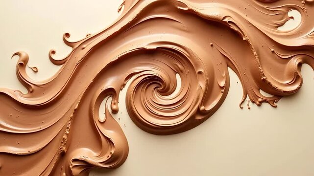 Rich flowing chocolate cream for desserts, decadent background for pastry chefs and food bloggers