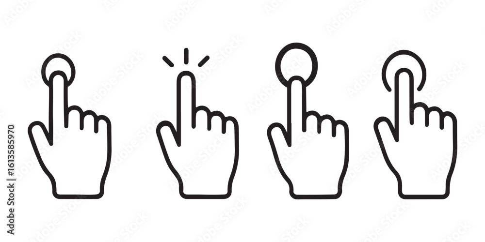 Leinwandbilder computer mouse click cursor arrow icons set. clicking cursor. hand cursors icons click set. pointer 