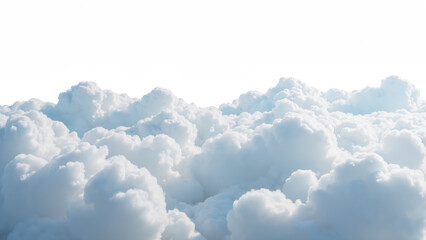 Fluffy white clouds fill sky, creating serene and tranquil atmosphere. soft, billowy formations evoke sense of peace and calm