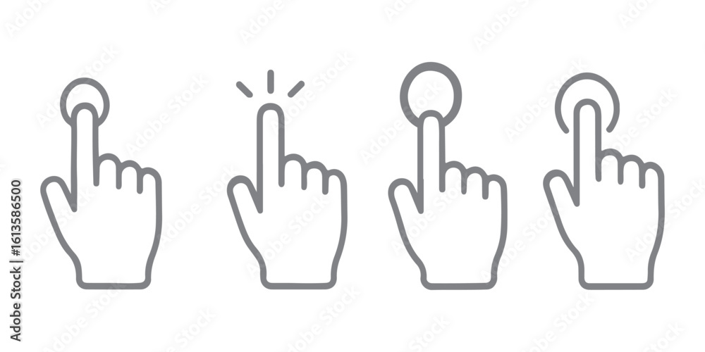 Leinwandbilder computer mouse click cursor arrow icons set. clicking cursor. hand cursors icons click set. pointer 