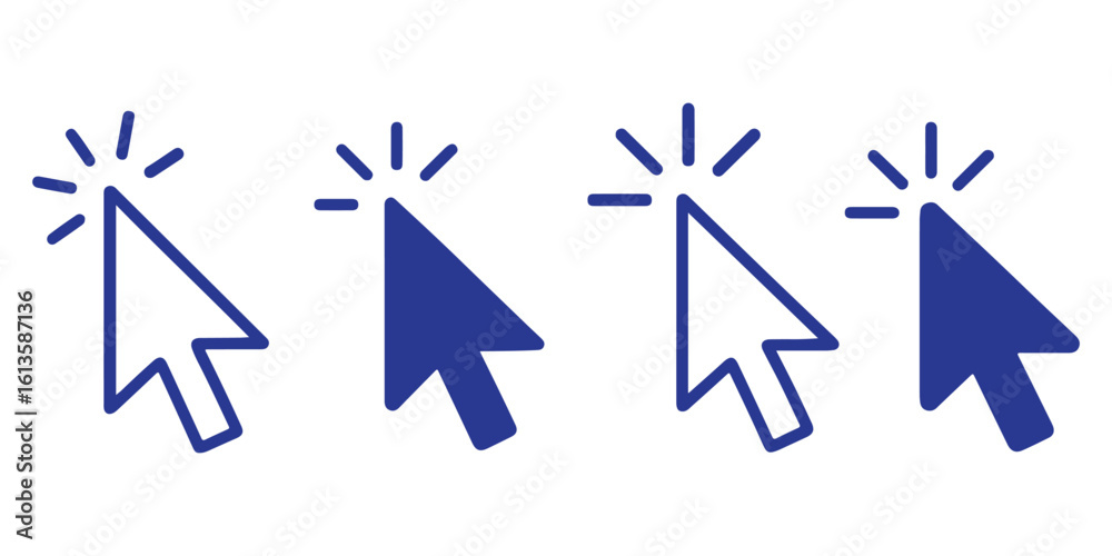 Leinwandbilder computer mouse click cursor arrow icons set. clicking cursor. hand cursors icons click set. pointer 